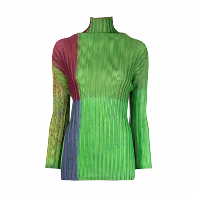 (Women) PLEATS PLEASE ISSEY MIYAKE SS23 Multicolor High Neck Knit Top PP28FK332-62