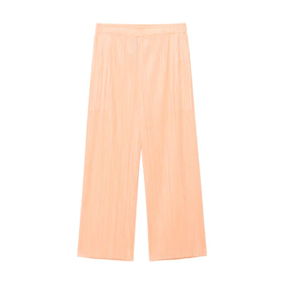 (Women) PLEATS PLEASE ISSEY MIYAKE SS23 Solid Pleated Straight Pants Orange PP31JF145-25