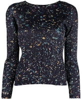 (Women) PLEATS PLEASE ISSEY MIYAKE SS23 Abstract Print Long Sleeve Shirt Navy . PP28JK721-75 (Women) PLEATS PLEASE ISSEY MIYAKE SS23 Abstract Print Long Sleeve Shirt Navy . PP28JK721-75