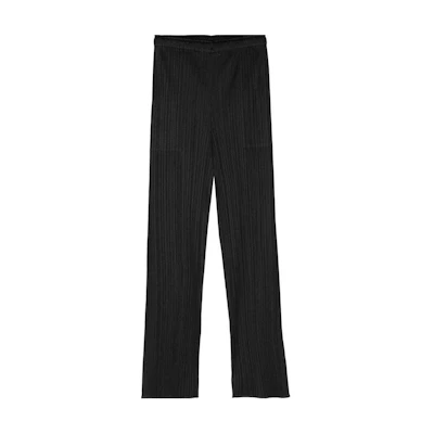 (Women) PLEATS PLEASE ISSEY MIYAKE SS24 Black Pleated Straight-Leg Pants PP46JF111