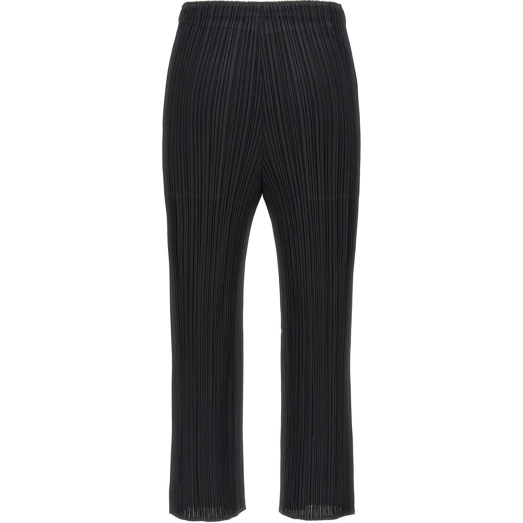 Order (W) PLEATS PLEASE ISSEY MIYAKE SS24 黑色百褶中腰休閒長褲 PP47JF110-15