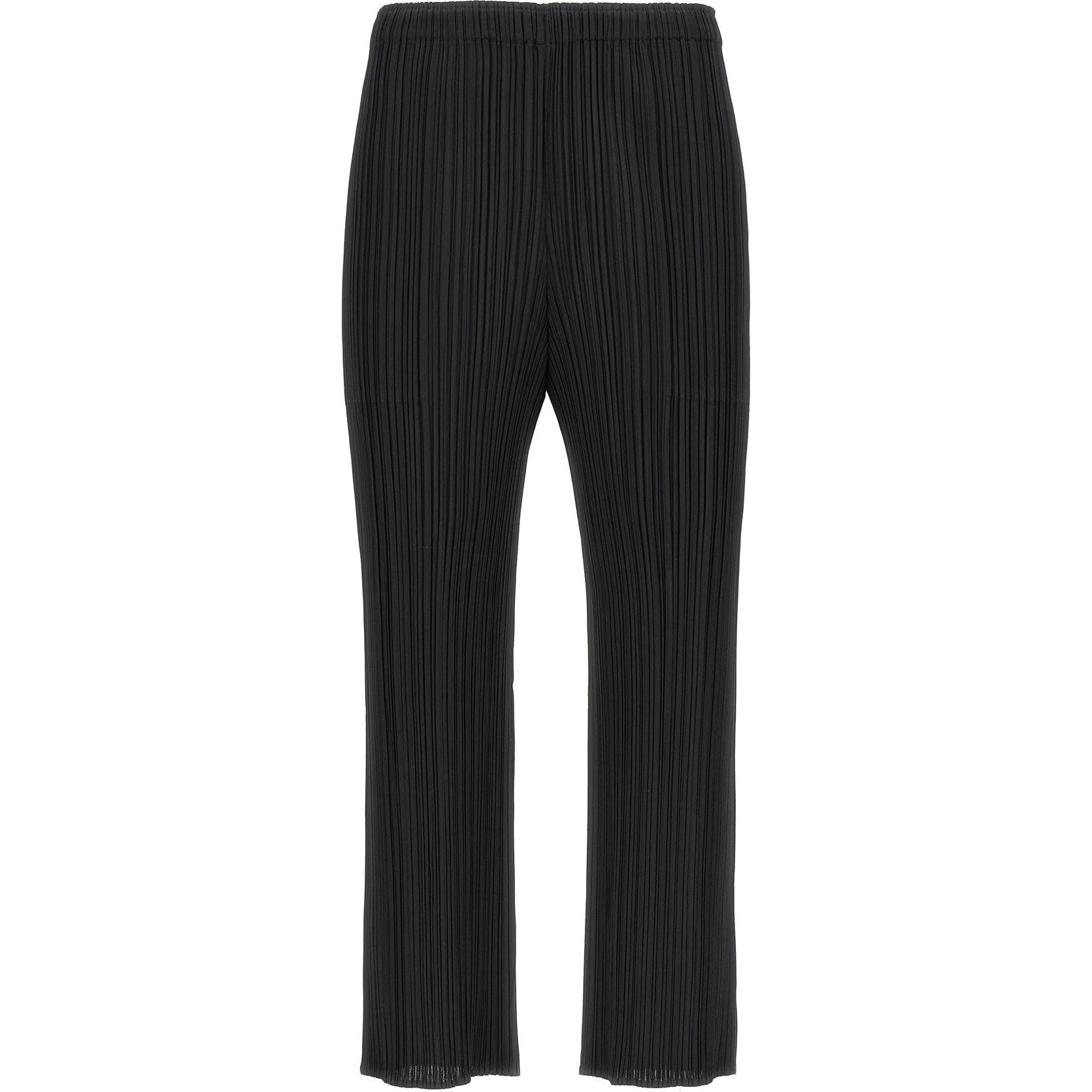 Lookbook (W) PLEATS PLEASE ISSEY MIYAKE SS24 黑色百褶中腰休閒長褲 PP47JF110-15