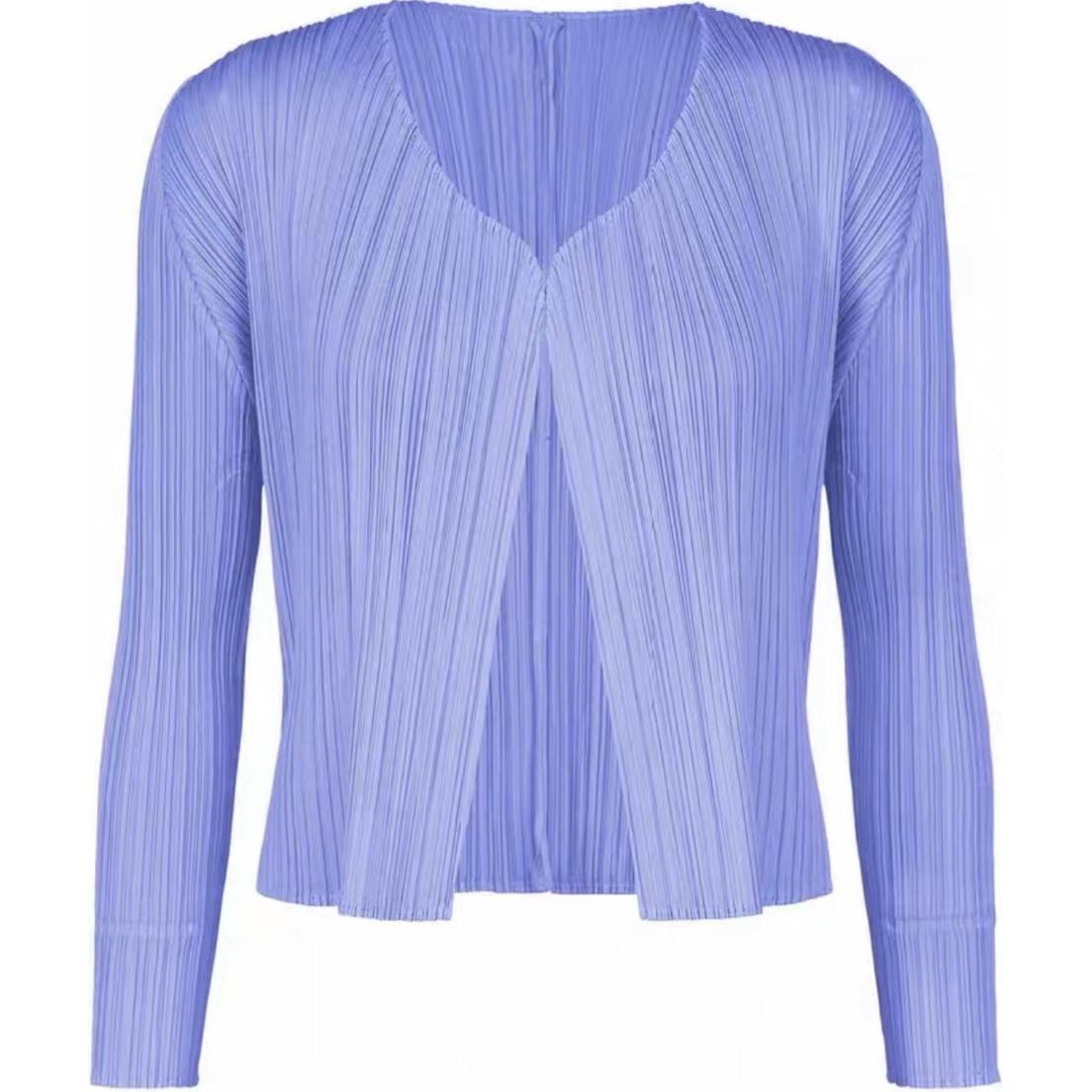 Order (W) PLEATS PLEASE ISSEY MIYAKE SS24 藍色V領百褶短版外套 PP46JO805-70