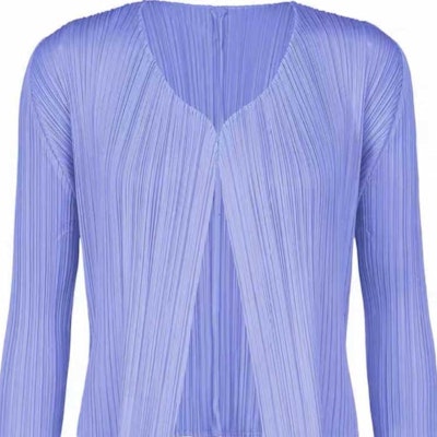 (W) PLEATS PLEASE ISSEY MIYAKE SS24 藍色V領百褶短版外套 PP46JO805-70 Shop (W) PLEATS PLEASE ISSEY MIYAKE SS24 藍色V領百褶短版外套 PP46JO805-70