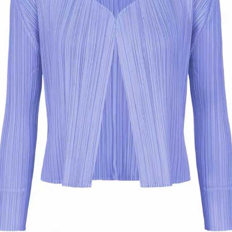 Purchase (W) PLEATS PLEASE ISSEY MIYAKE SS24 藍色V領百褶短版外套 PP46JO805-70