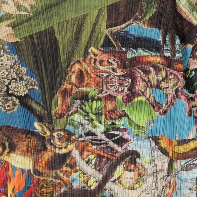 Purchase (W) PLEATS PLEASE ISSEY MIYAKE SS24 圖案印花長袖百褶洋裝 女款 多色 PP38JH725-98