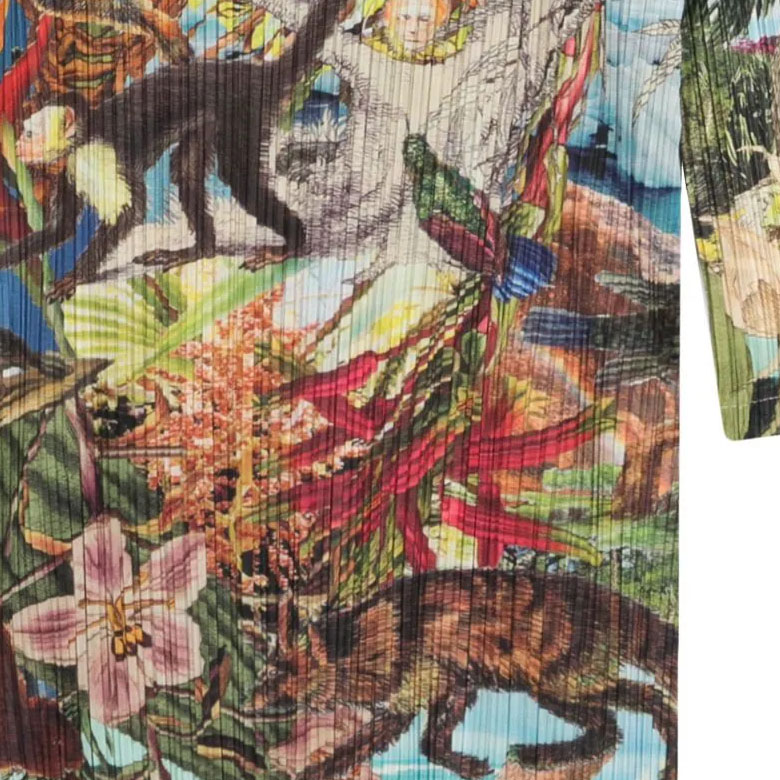 Details for (W) PLEATS PLEASE ISSEY MIYAKE SS24 圖案印花長袖百褶洋裝 女款 多色 PP38JH725-98