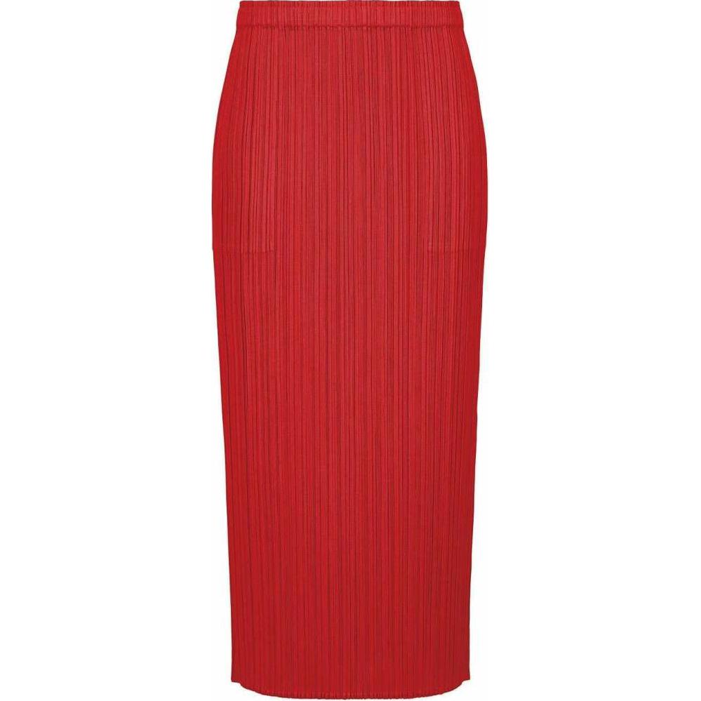 (Women) PLEATS PLEASE ISSEY MIYAKE SS24 Red  Maxi Dress with Pleated Details. PP05JG808-24