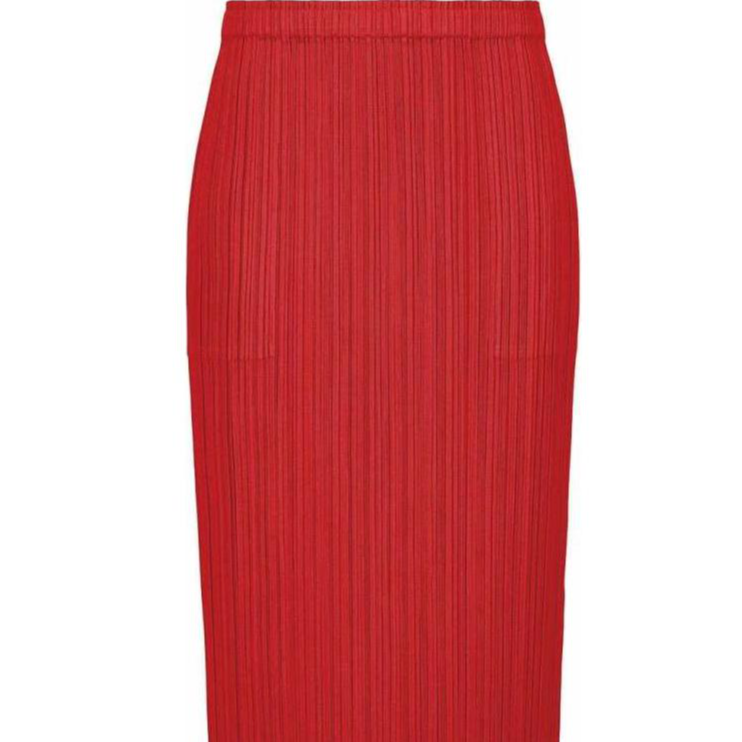 Lookbook (W) PLEATS PLEASE ISSEY MIYAKE SS24 紅色百褶細節迷笛長洋裝 PP05JG808-24