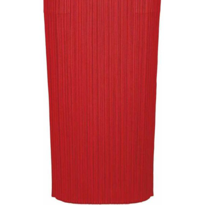 Shop (W) PLEATS PLEASE ISSEY MIYAKE SS24 紅色百褶細節迷笛長洋裝 PP05JG808-24
