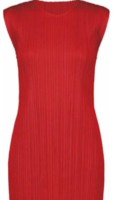 (W) PLEATS PLEASE ISSEY MIYAKE SS24 紅色無袖百褶中長洋裝 女款 PP05JH809-24 Lookbook (W) PLEATS PLEASE ISSEY MIYAKE SS24 紅色無袖百褶中長洋裝 女款 PP05JH809-24