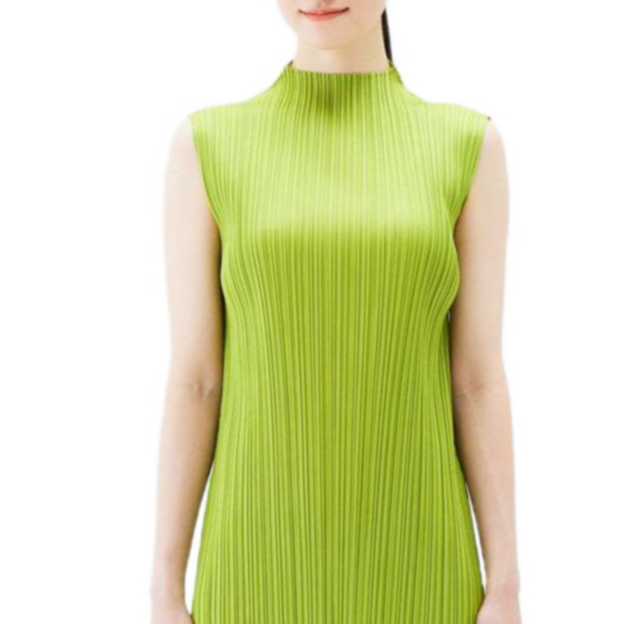 Sizing (W) PLEATS PLEASE ISSEY MIYAKE SS24 女裝無袖高領百褶連身裙 綠色 PP48JH125-61