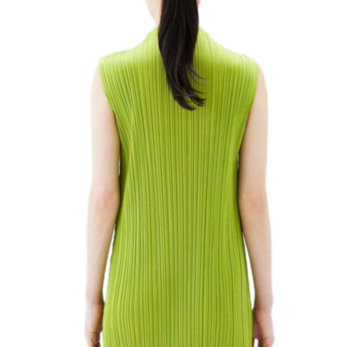 Cheap (W) PLEATS PLEASE ISSEY MIYAKE SS24 女裝無袖高領百褶連身裙 綠色 PP48JH125-61
