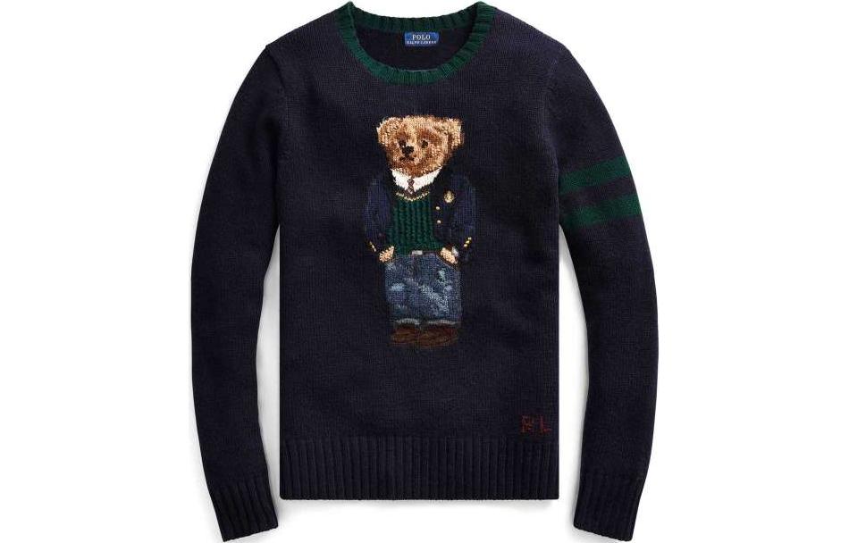 (Women) Polo Ralph Lauren  Bear Intarsia Sweater Navy Blue 211764622-001