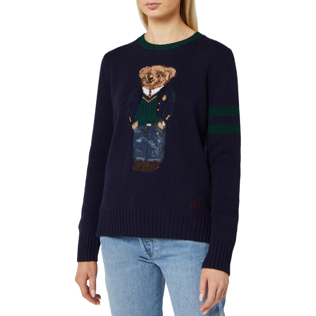 Sizing (W) Polo Ralph Lauren 熊圖案提花針織毛衣 深藍色 211764622-001