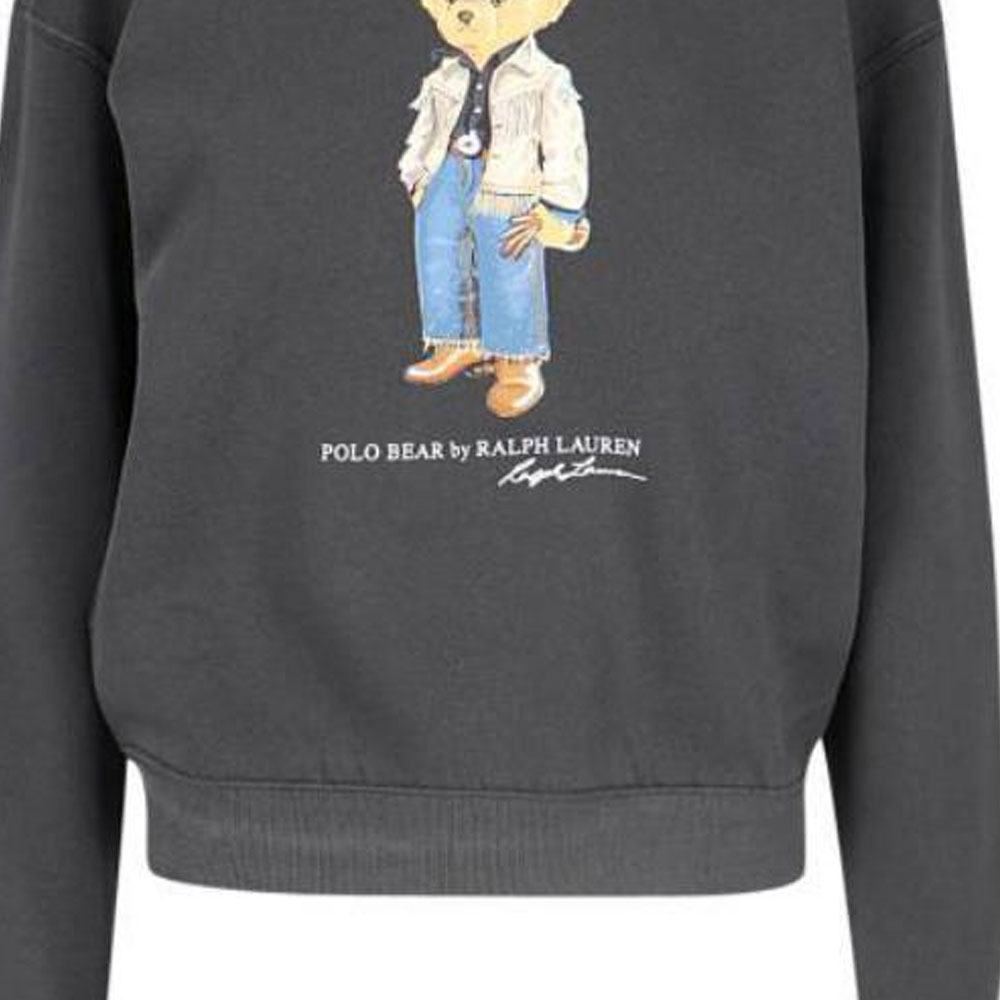 (Women) Polo Ralph Lauren  Bear Logo Crewneck Sweatshirt Solid Black. 211941193-001 圖 7