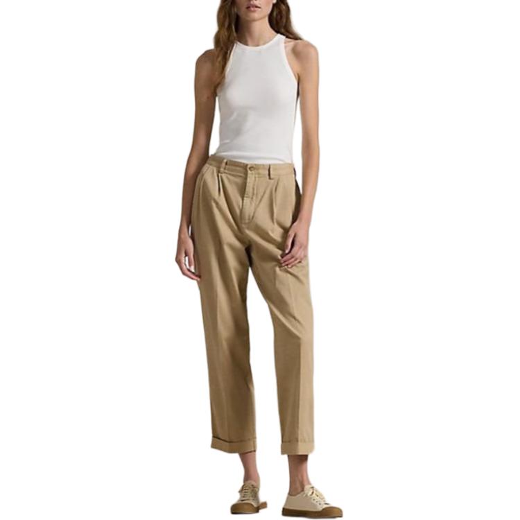 Lookbook (W) Polo Ralph Lauren 米色直筒九分休閒長褲 拉鍊設計 WMPOPNTN4H20029270