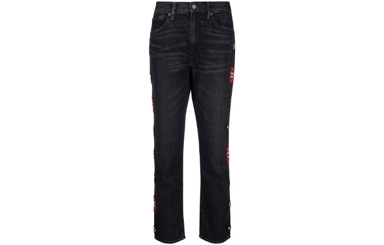 (Women) Polo Ralph Lauren  Black Beaded Detail Denim Jeans 211846301-001