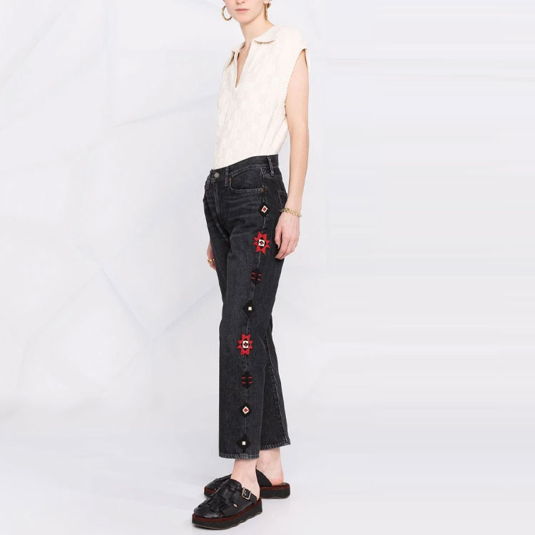 Shop (W) Polo Ralph Lauren Jeans Denim Hitam dengan Detail Manik-Manik. 211846301-001