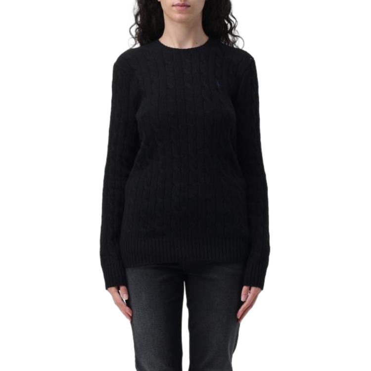 (Women) Polo Ralph Lauren  Black Crewneck Sweater with Embroidered Logo. 211910421-015 圖 5