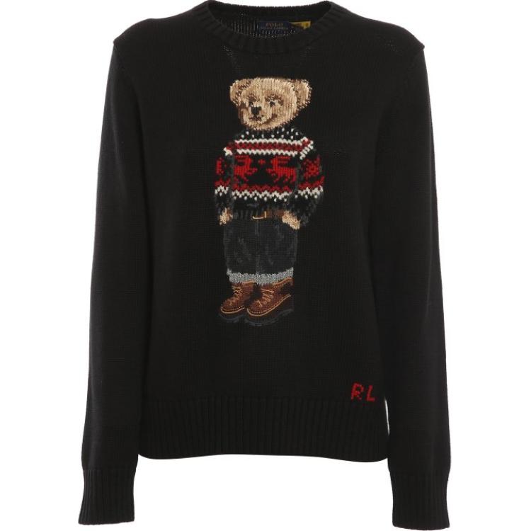 (Women) Polo Ralph Lauren  Black Embroidered Pattern Pullover Crewneck Sweater 211847029-002 圖 2