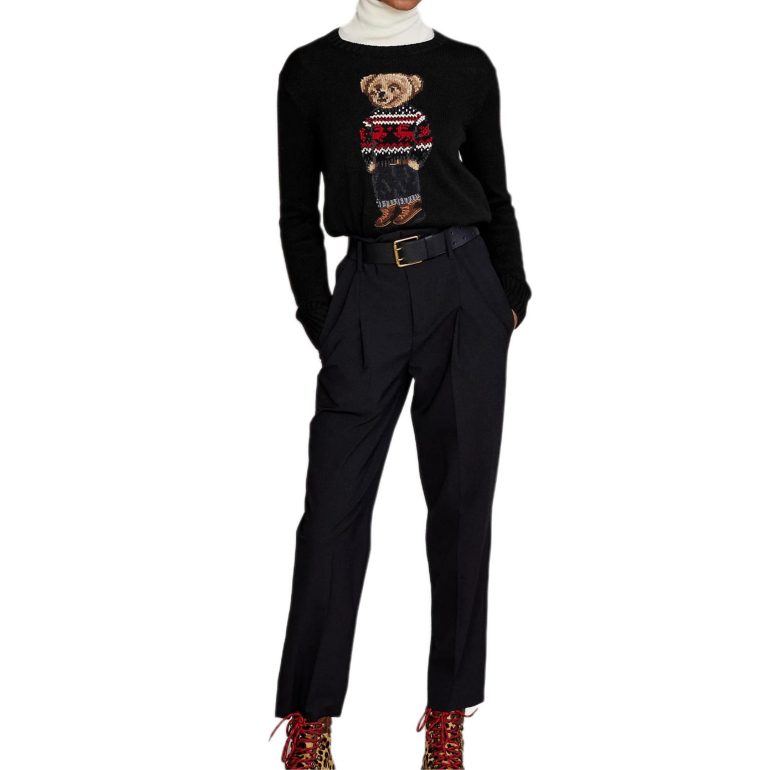 (Women) Polo Ralph Lauren  Black Embroidered Pattern Pullover Crewneck Sweater 211847029-002 圖 6