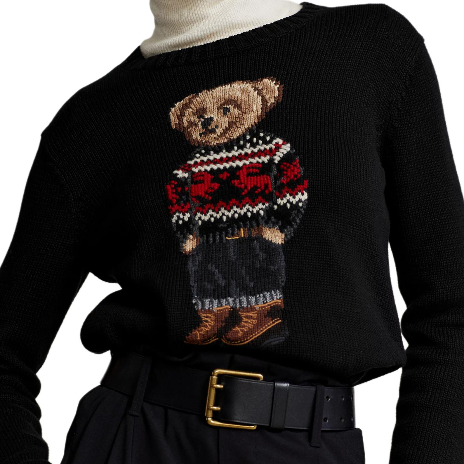 (Women) Polo Ralph Lauren  Black Embroidered Pattern Pullover Crewneck Sweater 211847029-002 圖 7