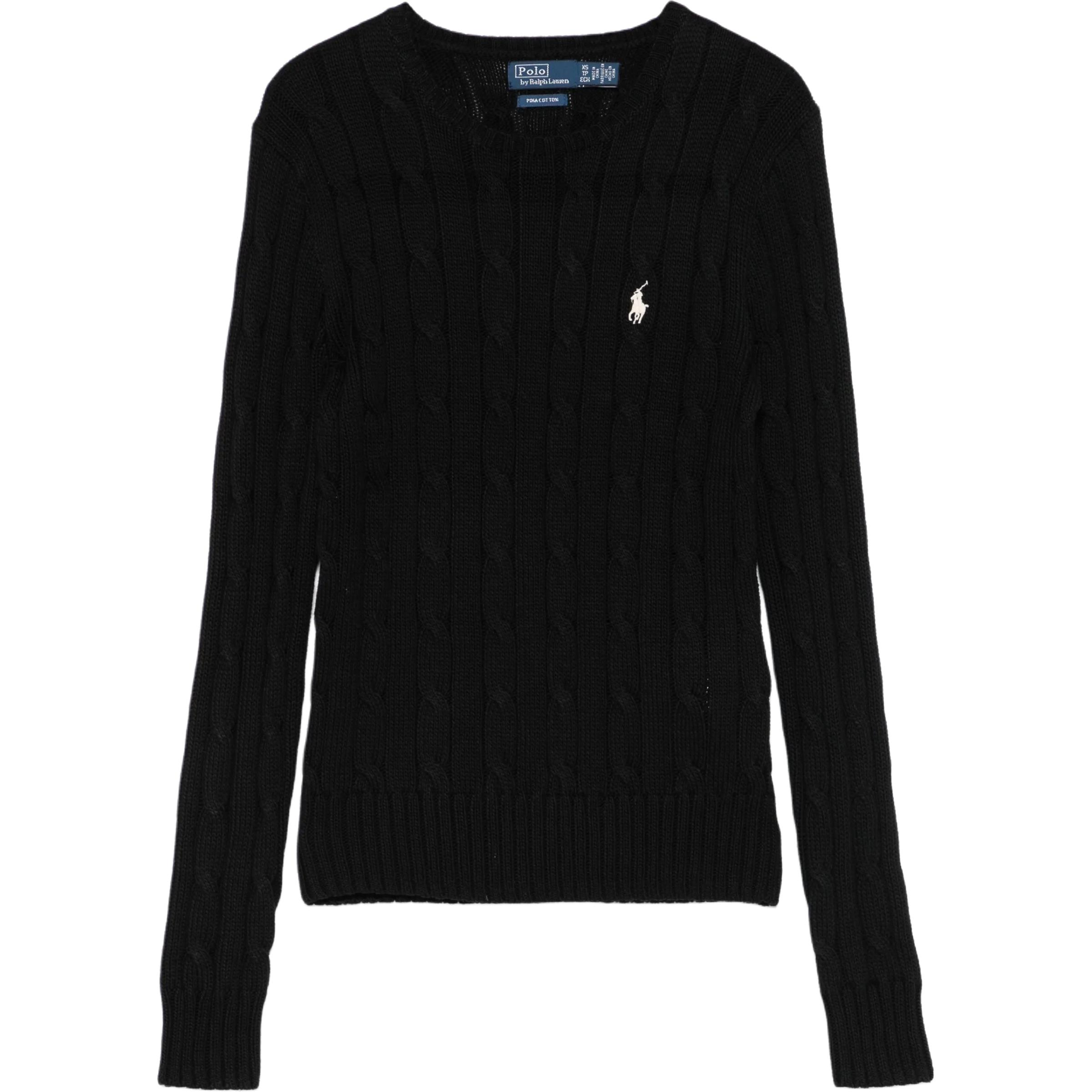 (Women) Polo Ralph Lauren  Black Logo Crewneck Long-Sleeve Sweater. 211971869-006