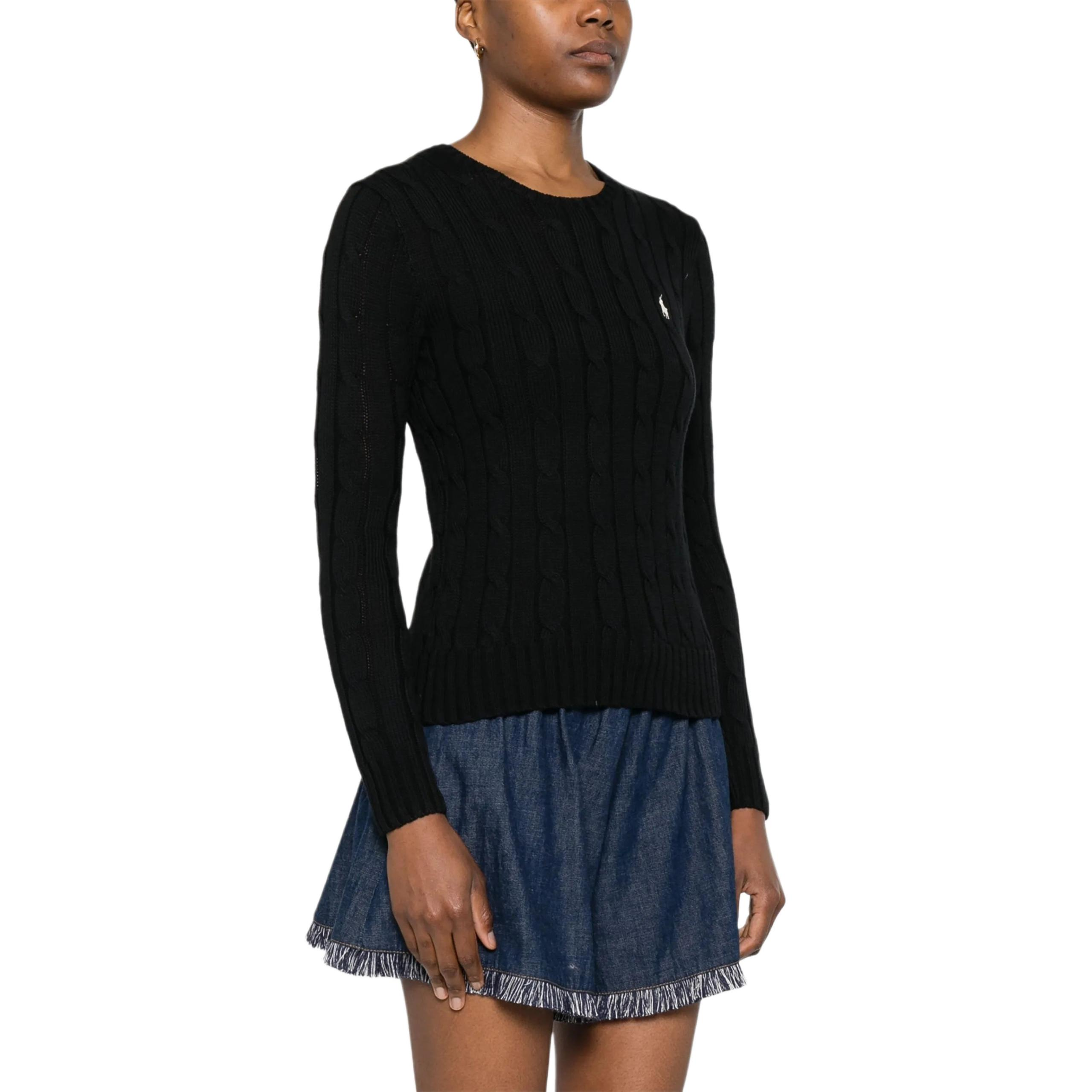 Purchase (W) Polo Ralph Lauren 黑色標誌圓領長袖毛衣. 211971869-006