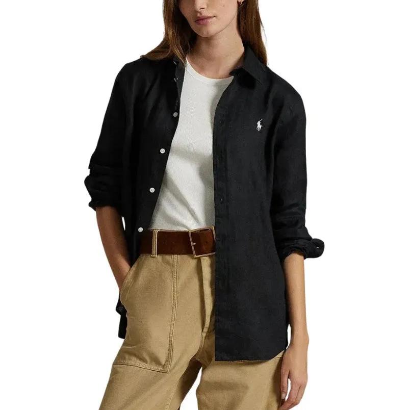(Women) Polo Ralph Lauren  Black Long-Sleeve Logo Button-Up Shirt. 211970730-003 圖 5