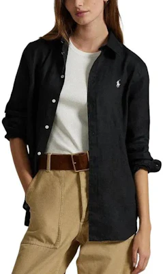 (W) ポロ ラルフローレン ブラック ロングスリーブ ロゴ ボタンダウン シャツ. 211970730-003 Purchase (W) ポロ ラルフローレン ブラック ロングスリーブ ロゴ ボタンダウン シャツ. 211970730-003