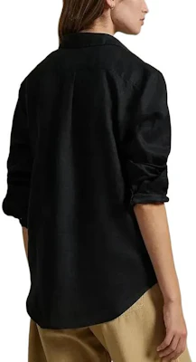 (W) ポロ ラルフローレン ブラック ロングスリーブ ロゴ ボタンダウン シャツ. 211970730-003 Details for (W) ポロ ラルフローレン ブラック ロングスリーブ ロゴ ボタンダウン シャツ. 211970730-003