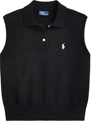 (W) Polo Ralph Lauren 黑色無袖羅紋馬球衫馬標刺繡款。 211970666-002 Order (W) Polo Ralph Lauren 黑色無袖羅紋馬球衫馬標刺繡款。 211970666-002