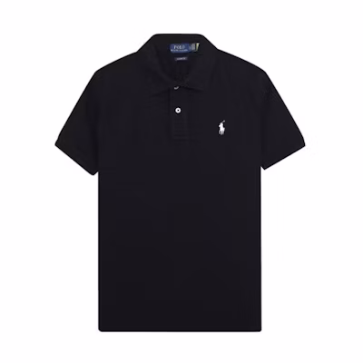 (Women) Polo Ralph Lauren Black Solid Embroidered Logo Short Sleeve Polo Shirt. 211506471-079