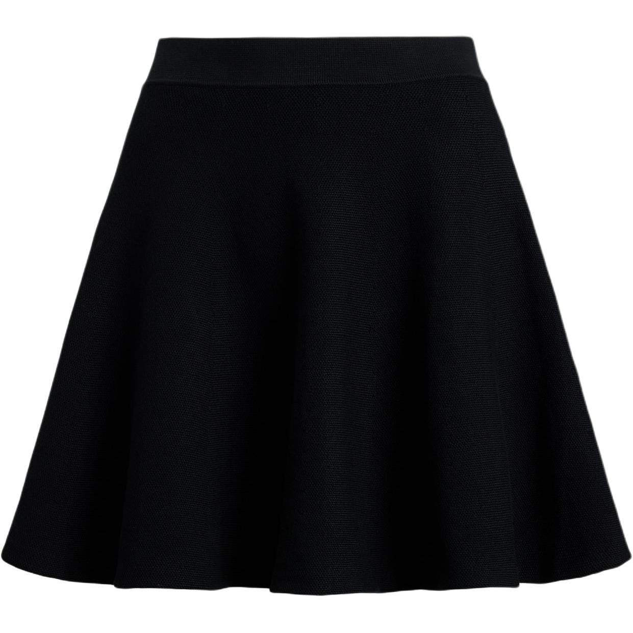 (Women) Polo Ralph Lauren  Black Solid Knit A-Line Casual Skirt. 211970667-002