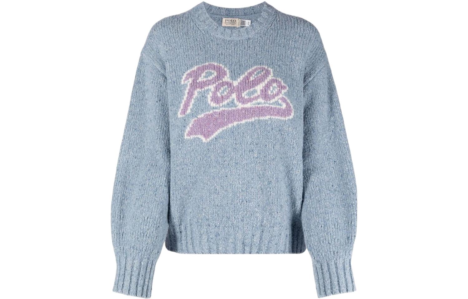 (Women) Polo Ralph Lauren  Blue-Grey Wool Crewneck Logo Sweater SS22 Collection. 211872814-001 圖 2