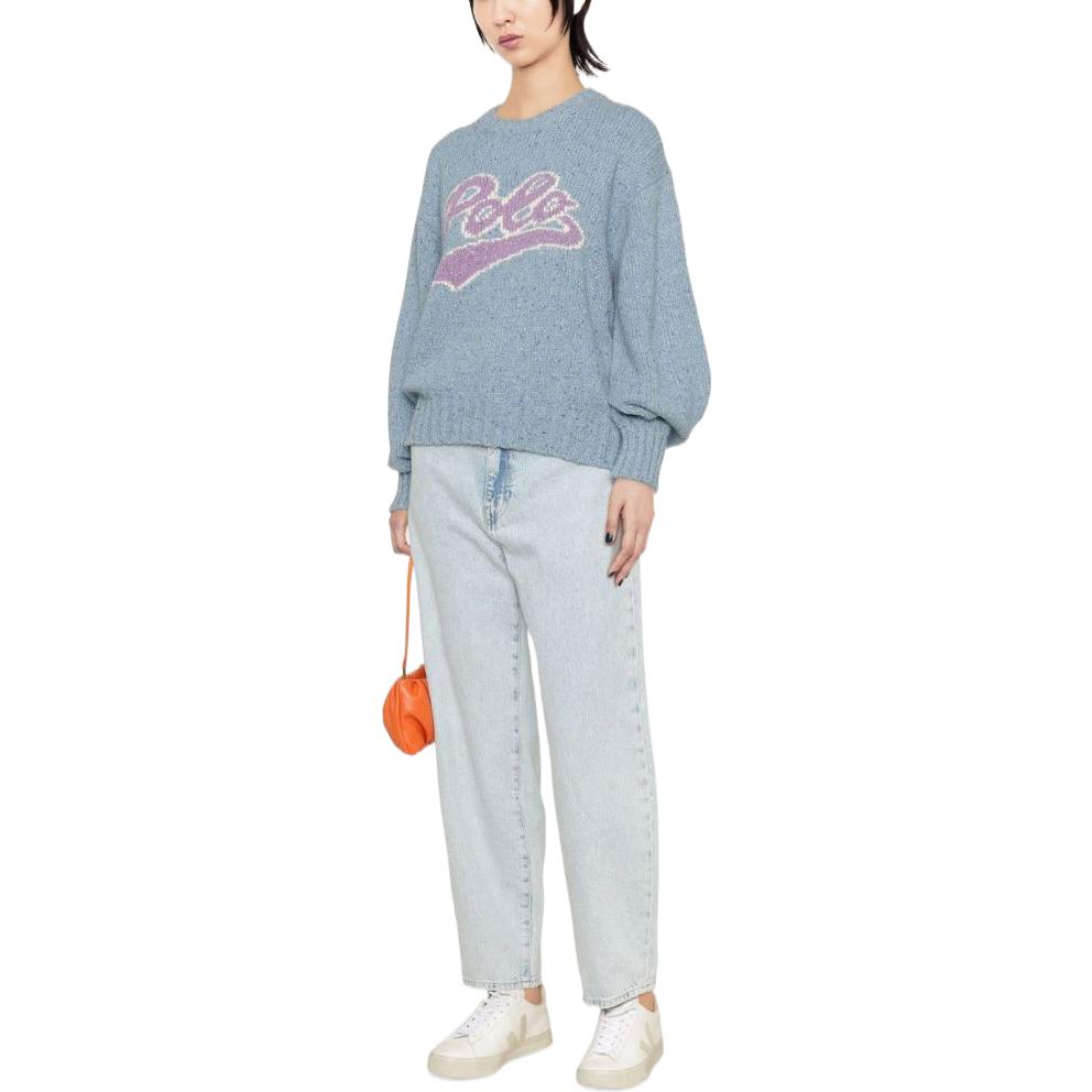 (Women) Polo Ralph Lauren  Blue-Grey Wool Crewneck Logo Sweater SS22 Collection. 211872814-001 圖 3