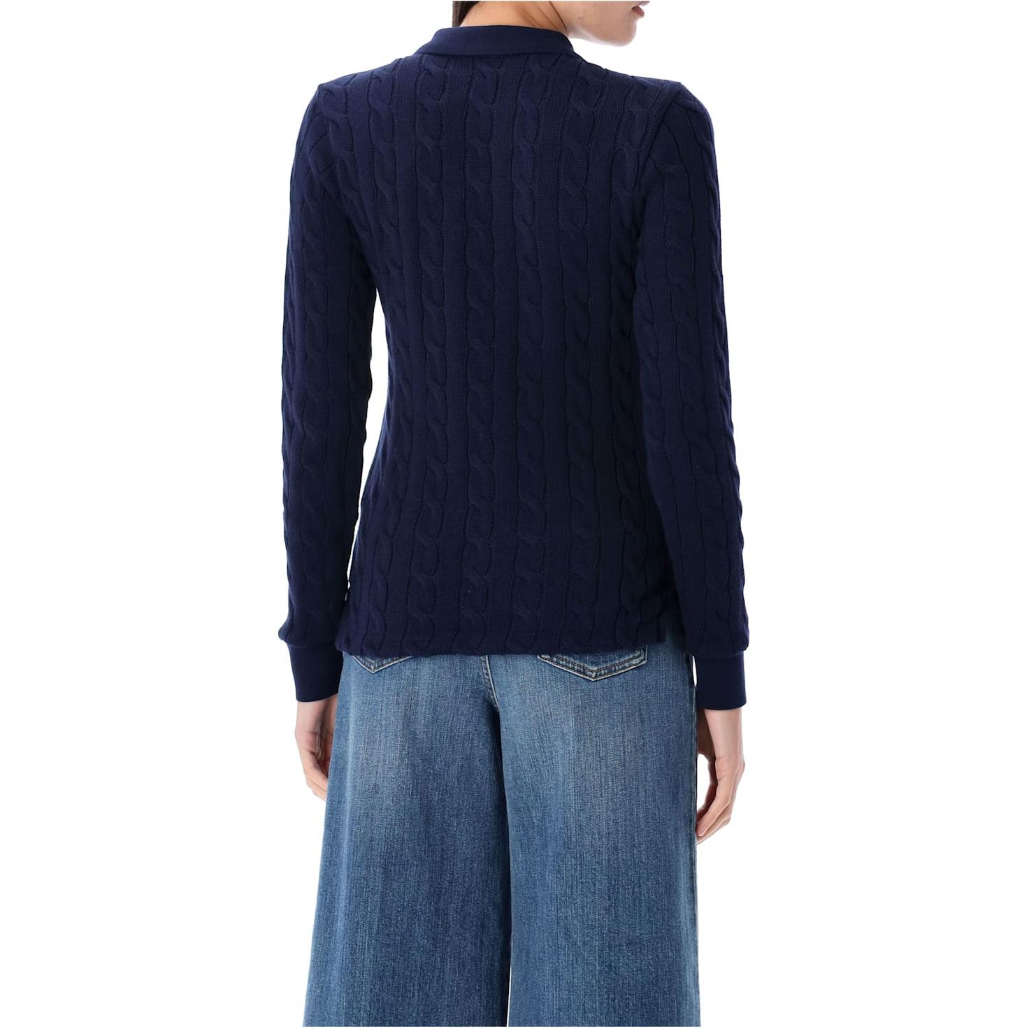 (Women) Polo Ralph Lauren  Blue Embroidered Logo Pullover Long-Sleeve Polo Shirt 211959100-004 圖 3