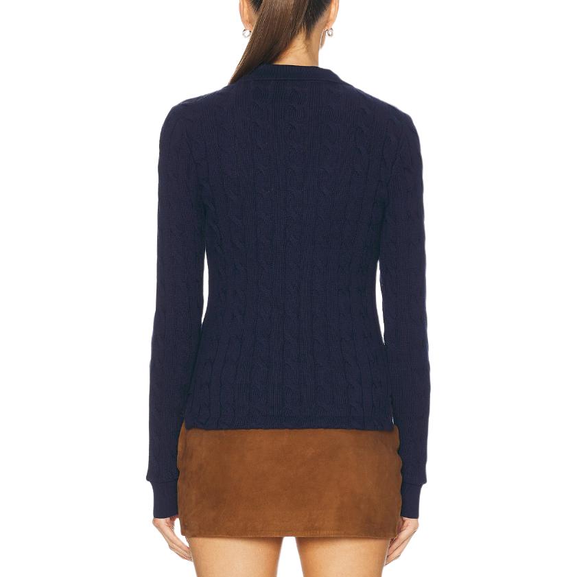 (Women) Polo Ralph Lauren  Blue Embroidered Logo Pullover Long-Sleeve Polo Shirt 211959100-004 圖 6