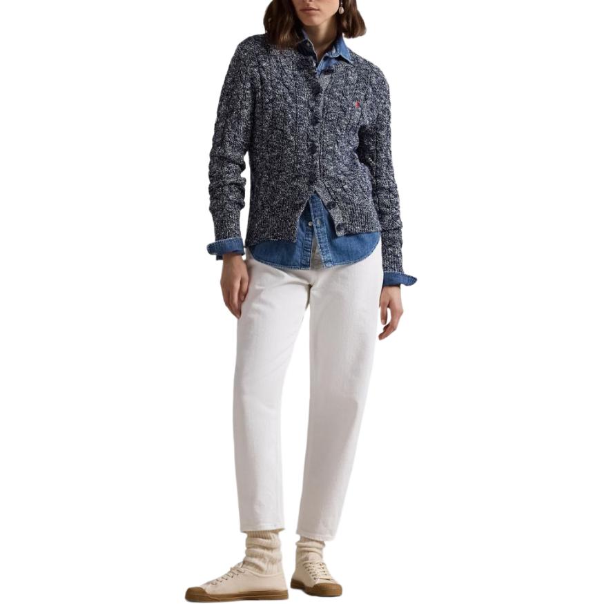 Shop (W) Polo Ralph Lauren Kemeja Biru Knit Cardigan Crewneck Lengan Panjang Lelaki. 211947926-002