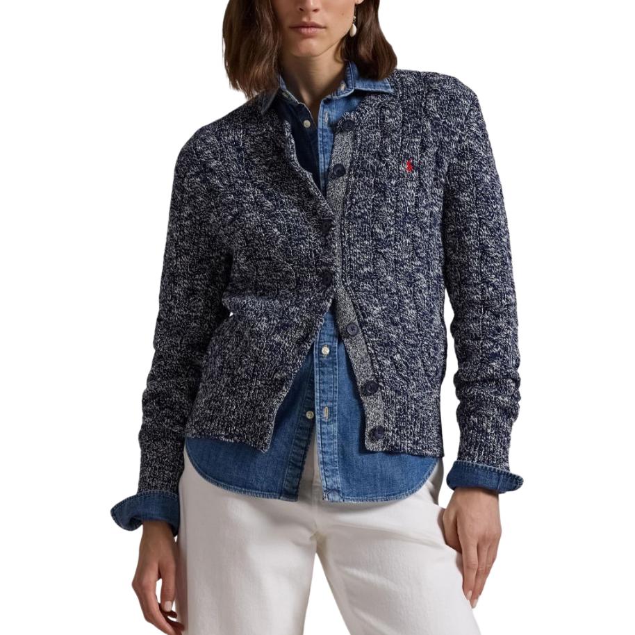 Purchase (W) Polo Ralph Lauren Kemeja Biru Knit Cardigan Crewneck Lengan Panjang Lelaki. 211947926-002