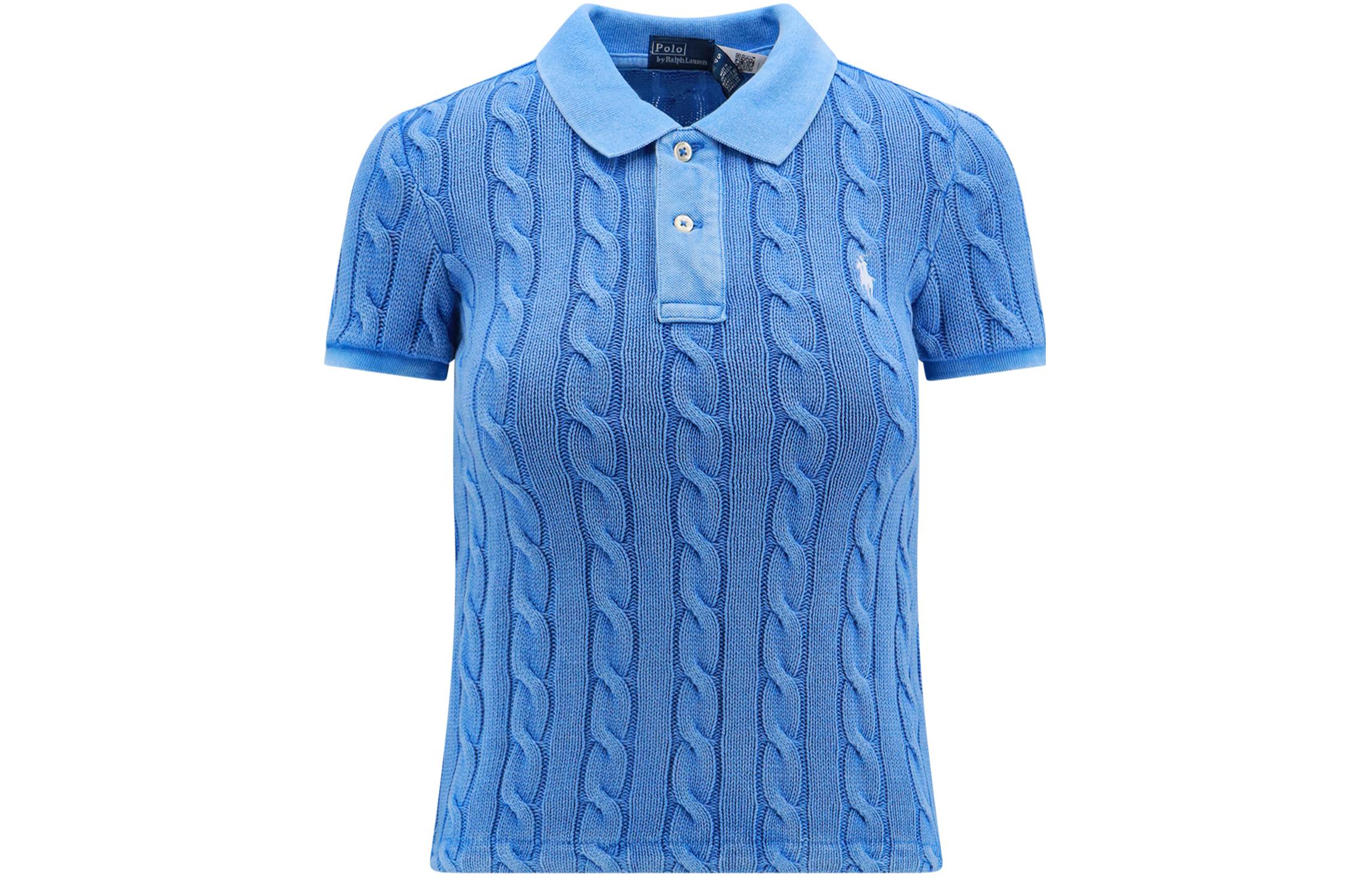 Order (W) Polo Ralph Lauren 藍色針織Polo衫，經典馬術標誌刺繡。 211943010-003