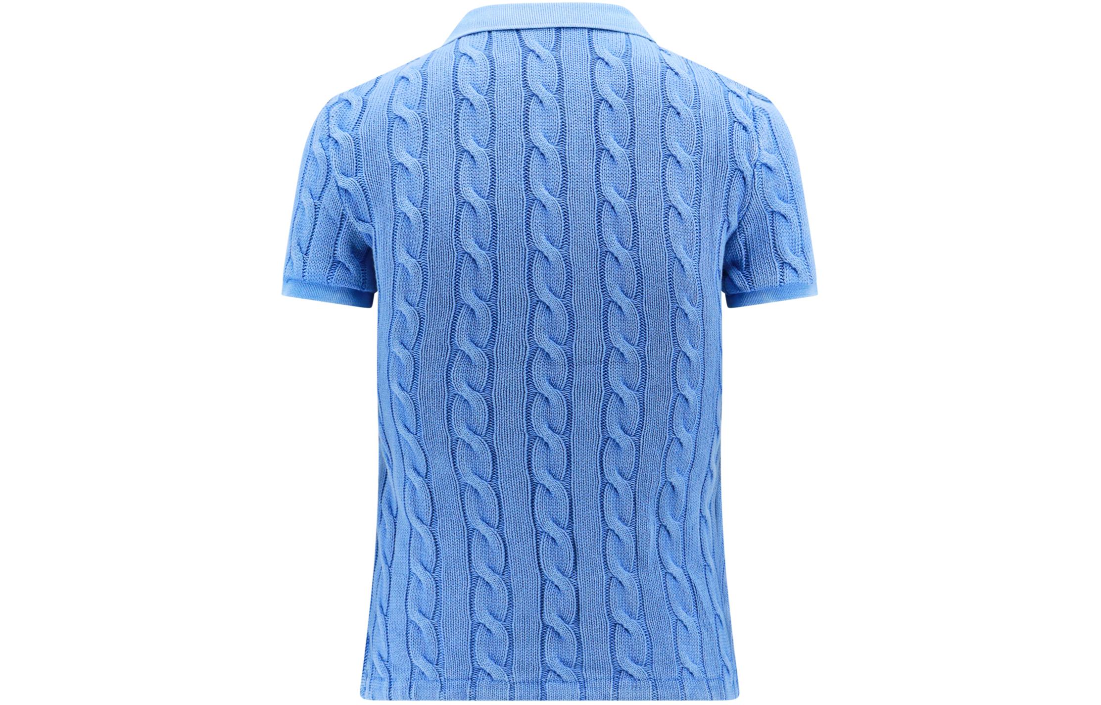 Lookbook (W) Polo Ralph Lauren 藍色針織Polo衫，經典馬術標誌刺繡。 211943010-003