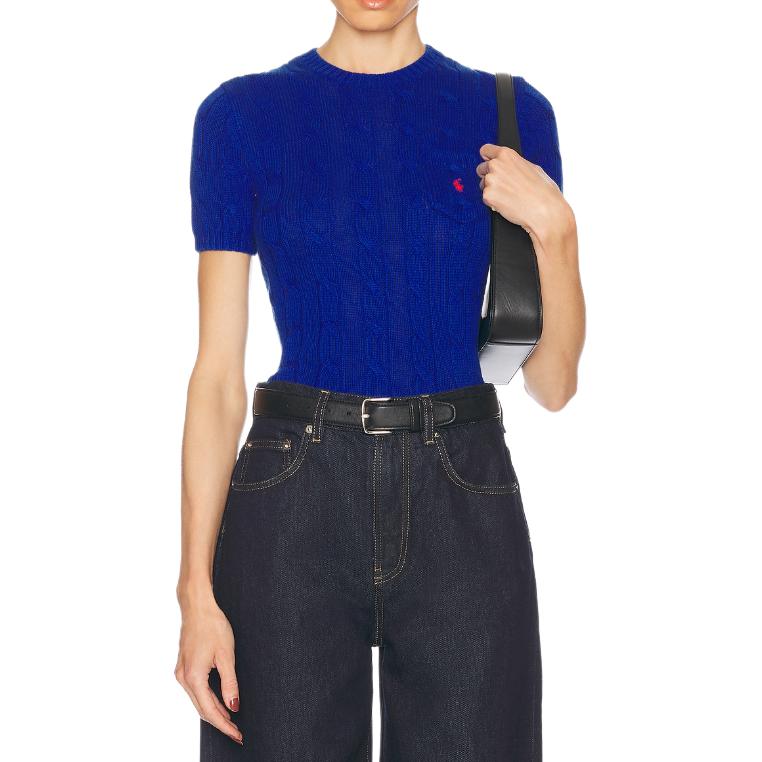 (Women) Polo Ralph Lauren  Blue Logo Crewneck Short Sleeve Sweater 211895379-013 圖 5