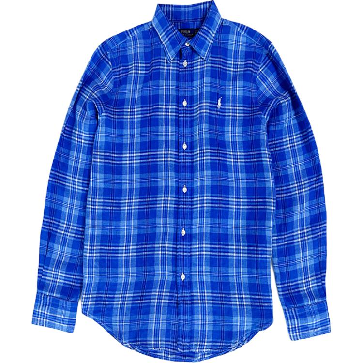 (Women) Polo Ralph Lauren  Blue Plaid Print Long Sleeve Button-Up Shirt. 211794821-002 圖 2