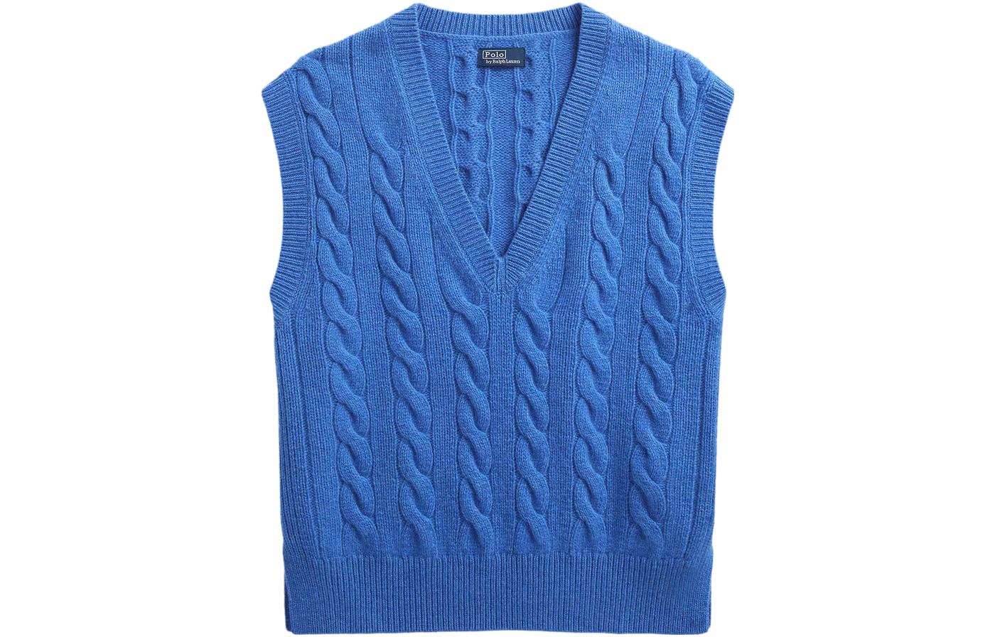 (Women) Polo Ralph Lauren  Blue Sleeveless V-Neck Pullover Sweater. 211910425-002 圖 2