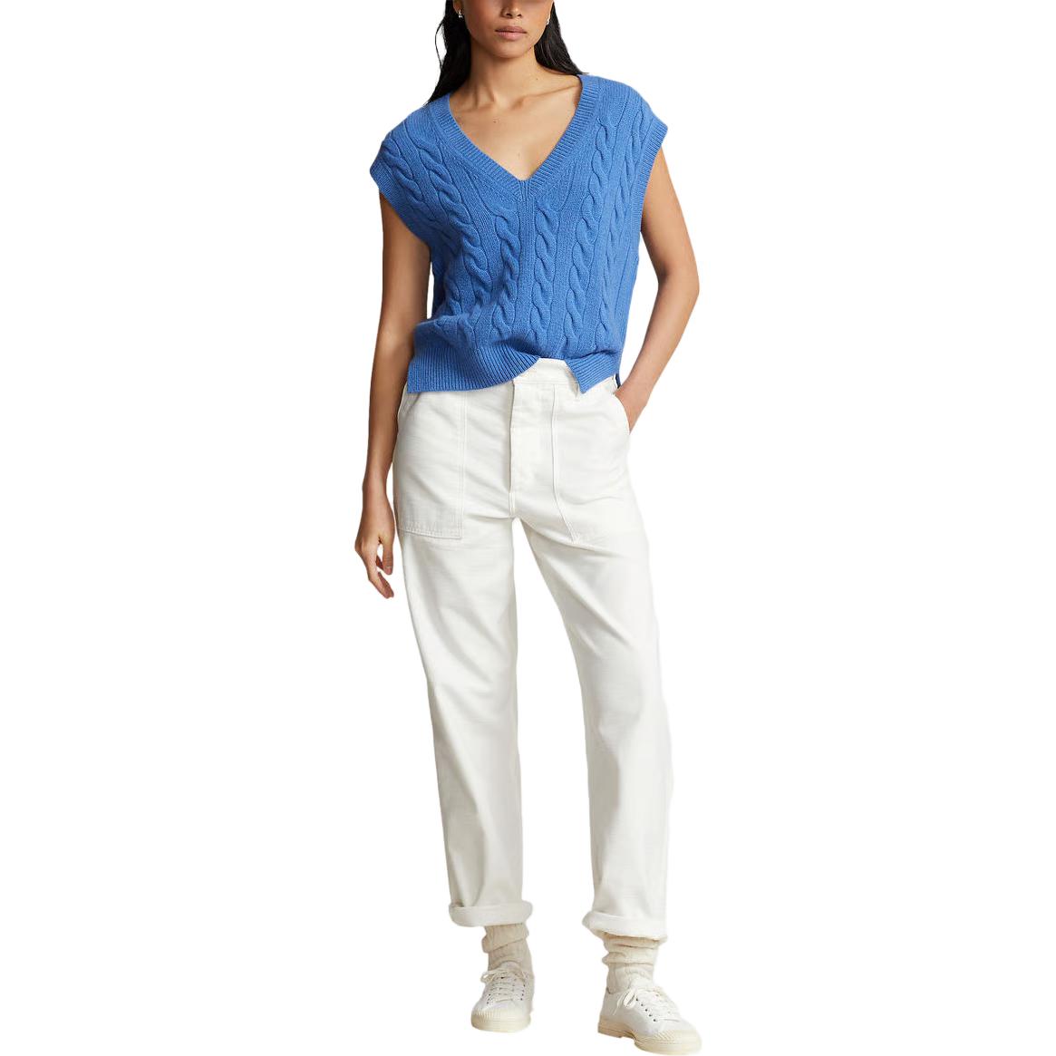 (Women) Polo Ralph Lauren  Blue Sleeveless V-Neck Pullover Sweater. 211910425-002 圖 3