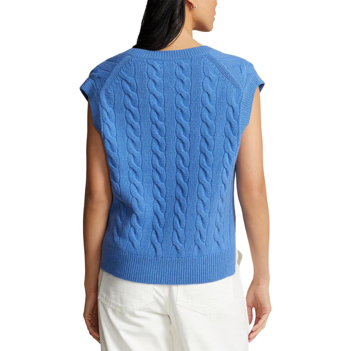 (Women) Polo Ralph Lauren  Blue Sleeveless V-Neck Pullover Sweater. 211910425-002 圖 5