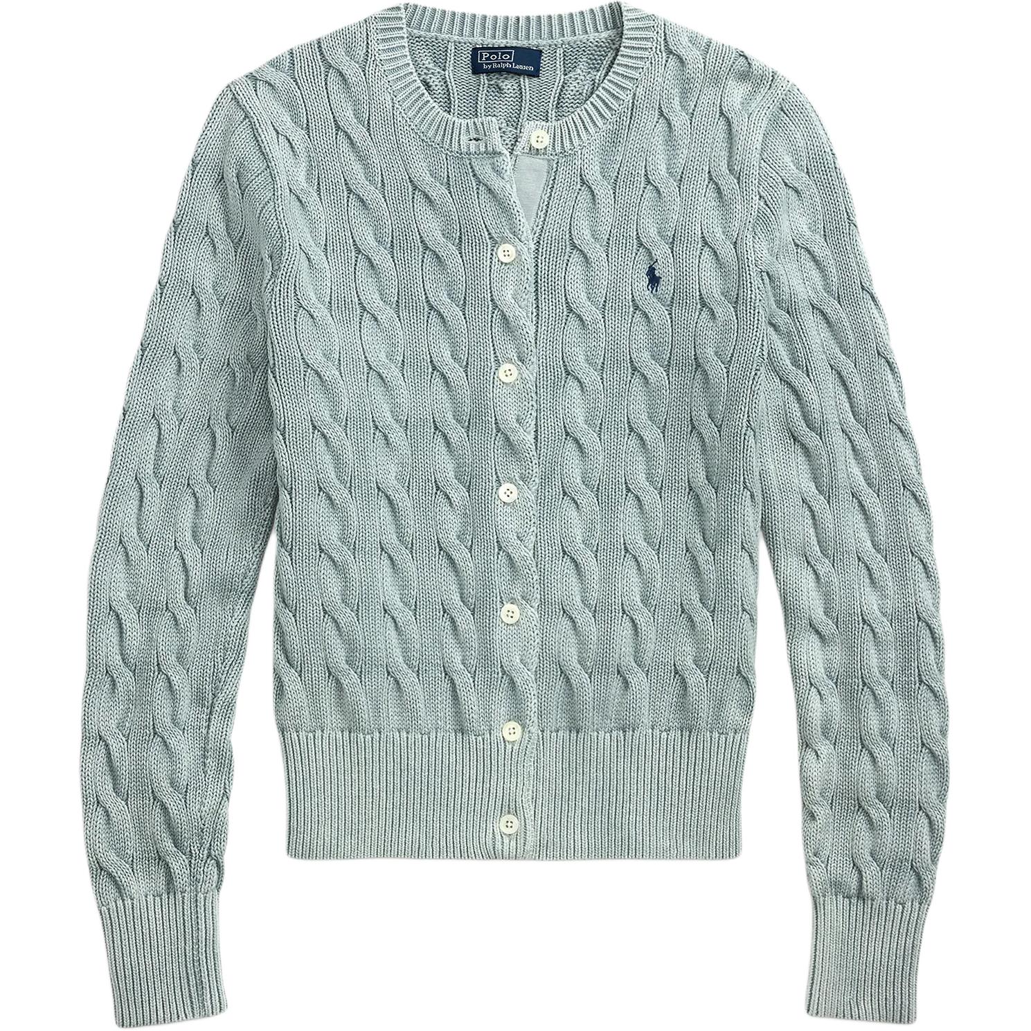 Order (W) Polo Ralph Lauren 藍色修身針織圓領開襟毛衣。 211955325-008