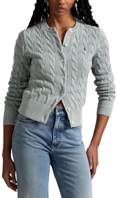 (W) Polo Ralph Lauren 藍色修身針織圓領開襟毛衣。 211955325-008 Lookbook (W) Polo Ralph Lauren 藍色修身針織圓領開襟毛衣。 211955325-008